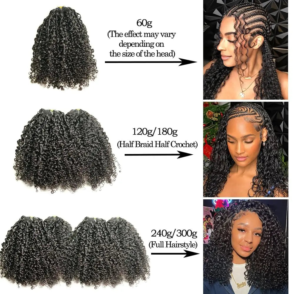 CM™ Burmese Curly Crochet Human Hair Extensions