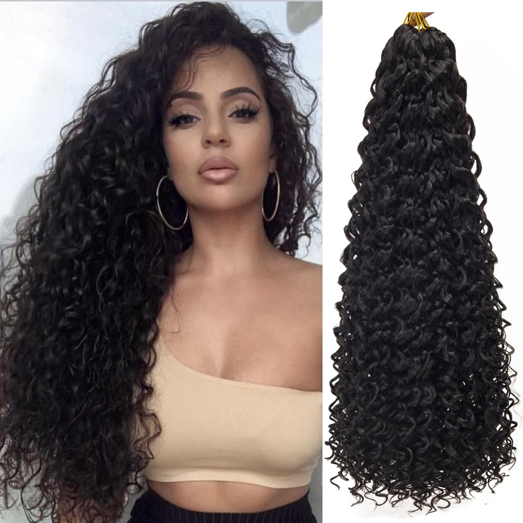 CM™ Deep Wave Crochet Human Hair Feather Hair Extensions