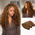 CM™ #30 #27Crochet Human Hair Feather Hair Extensions 14in+16in+18in